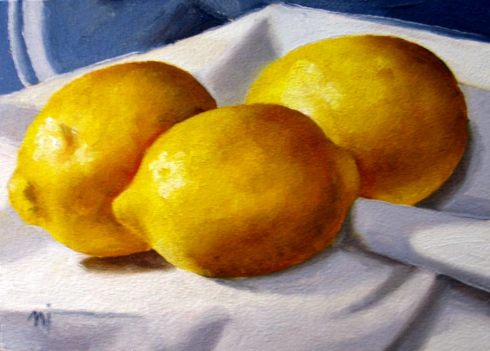 Лимон гуашью