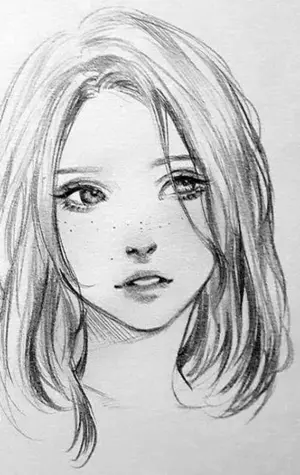 Лицо девушки рисунок карандашом