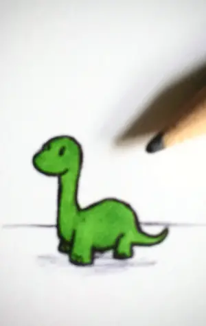 Маленький нарисованный Динозаврик