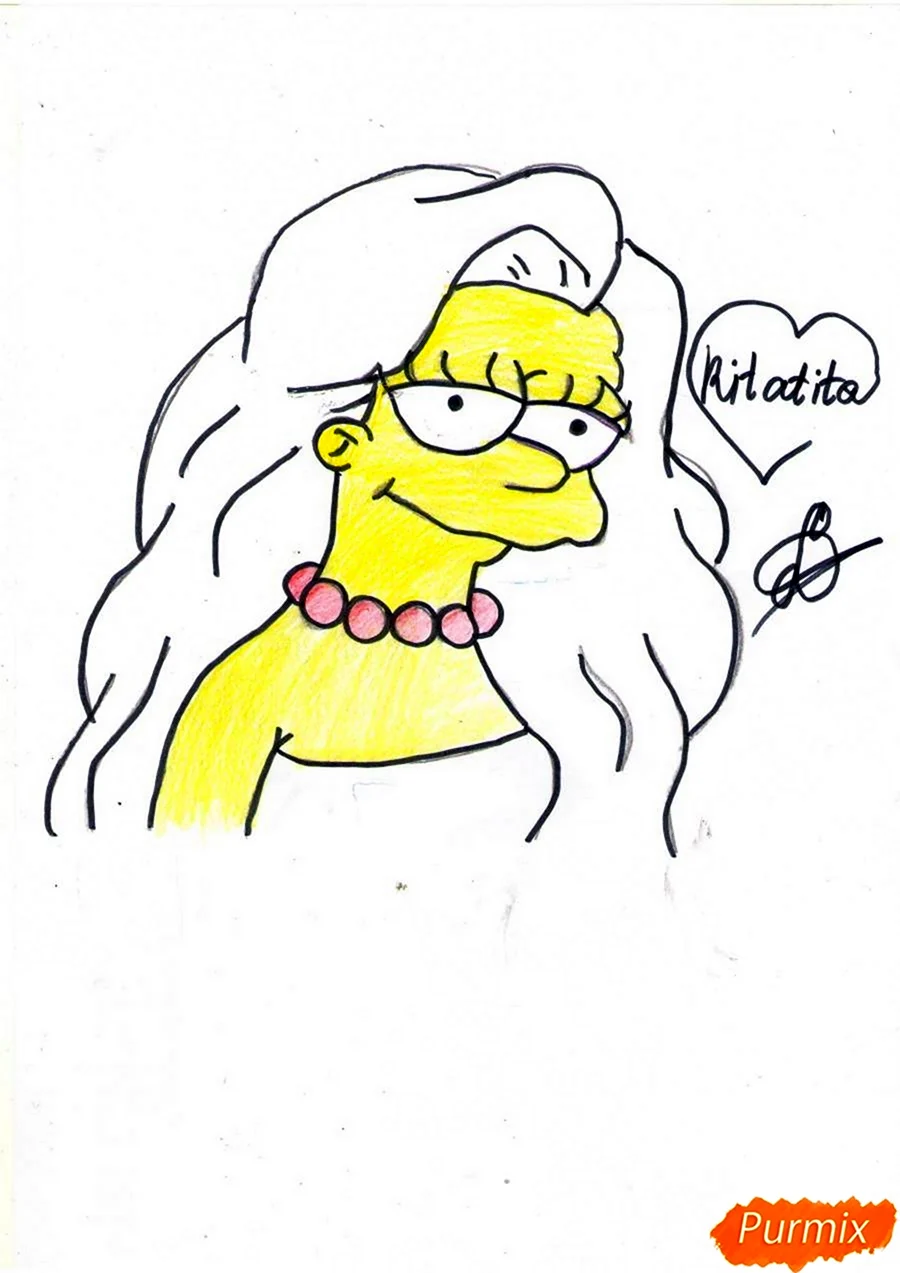 Мардж симпсон с распущенными волосами
