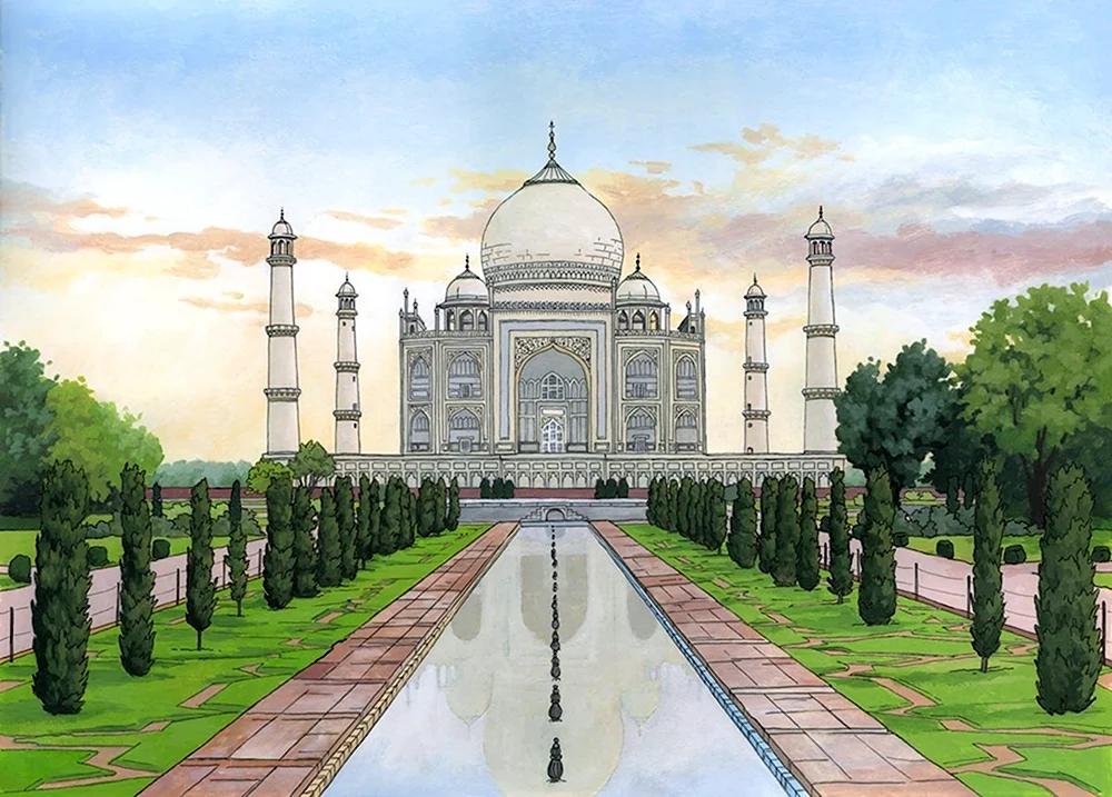 Мавзолей Тадж-Махал Индия арт