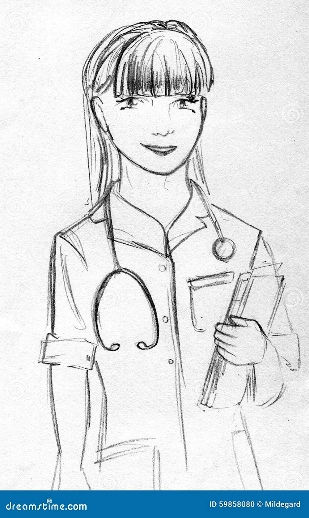 Медсестра рисунок карандашом