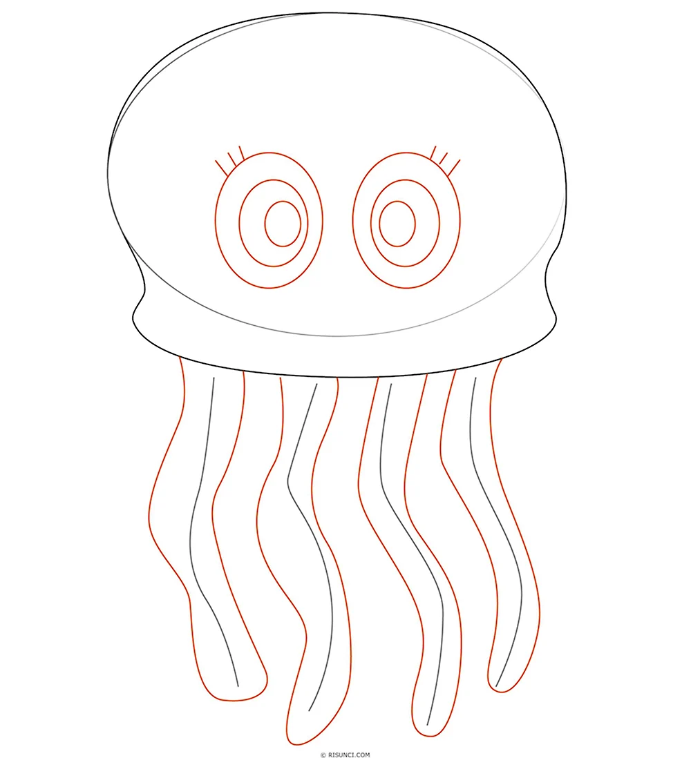 Медуза для срисовки