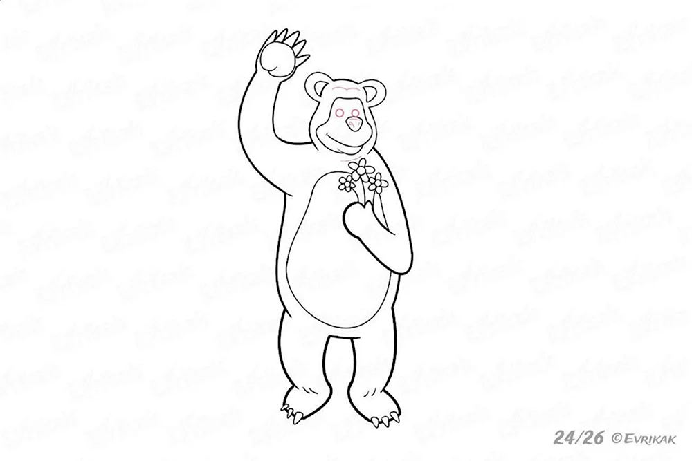 Медведь из Маши и медведя рисунок
