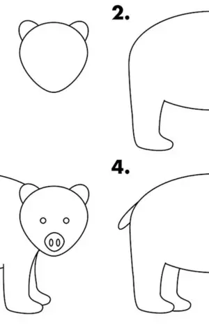 Медведь рисунок карандашом для детей