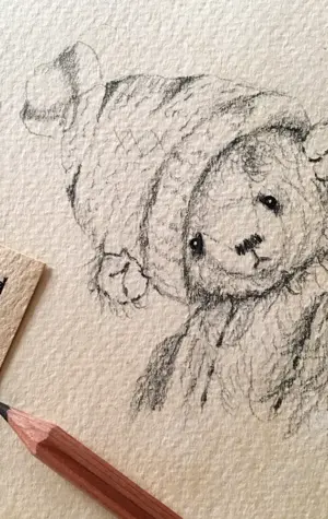 Медвежонок карандашом