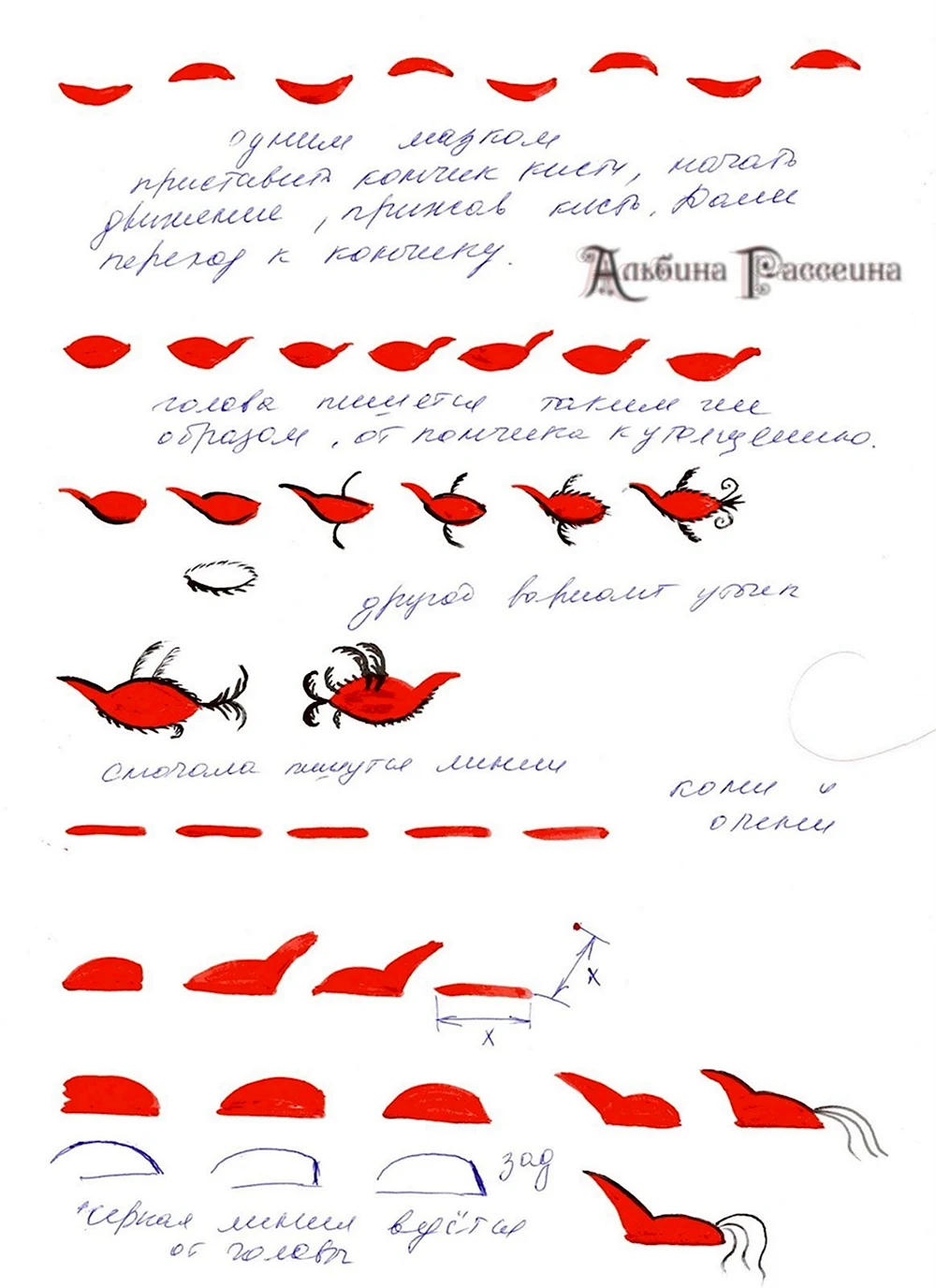 Мезенская роспись элементы птицы