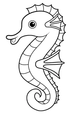 Морской конёк рисунок для детей