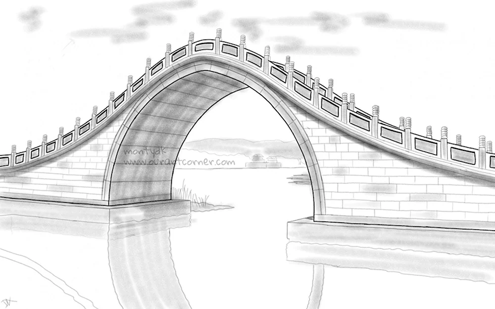 Мост карандашом