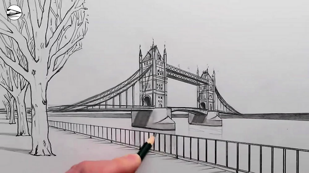Мост в Лондоне чтобы срисовать