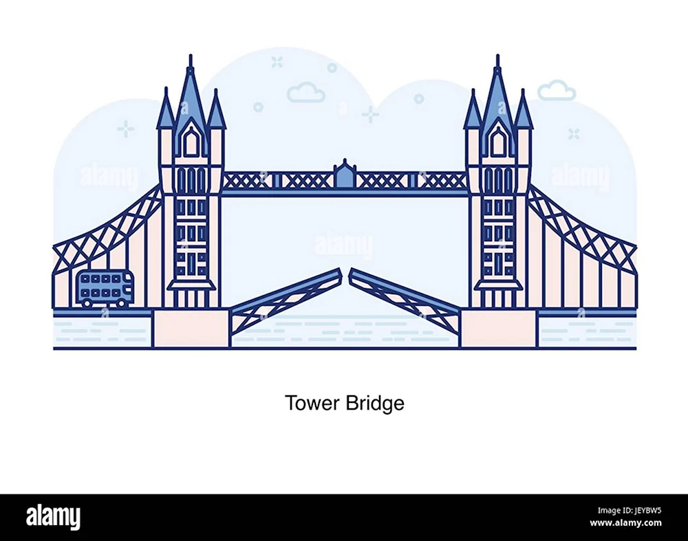 Мост Великобритании рисунок поэтапно