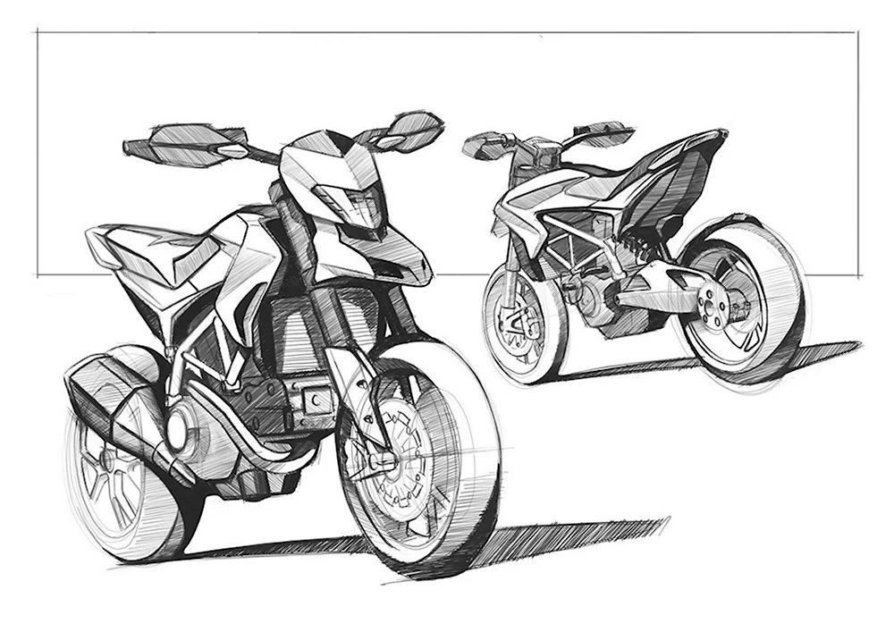 Мотоцикл Ducati Hypermotard рисунки