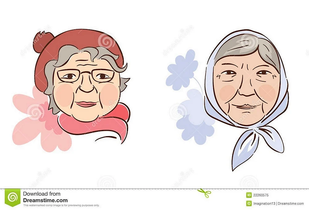 Мультяшное лицо бабушки