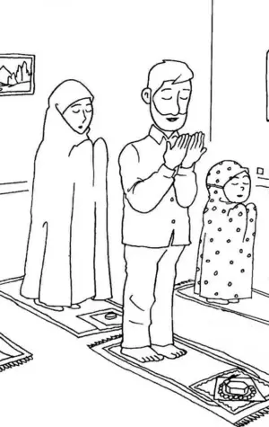 Мусульманская семья раскраска