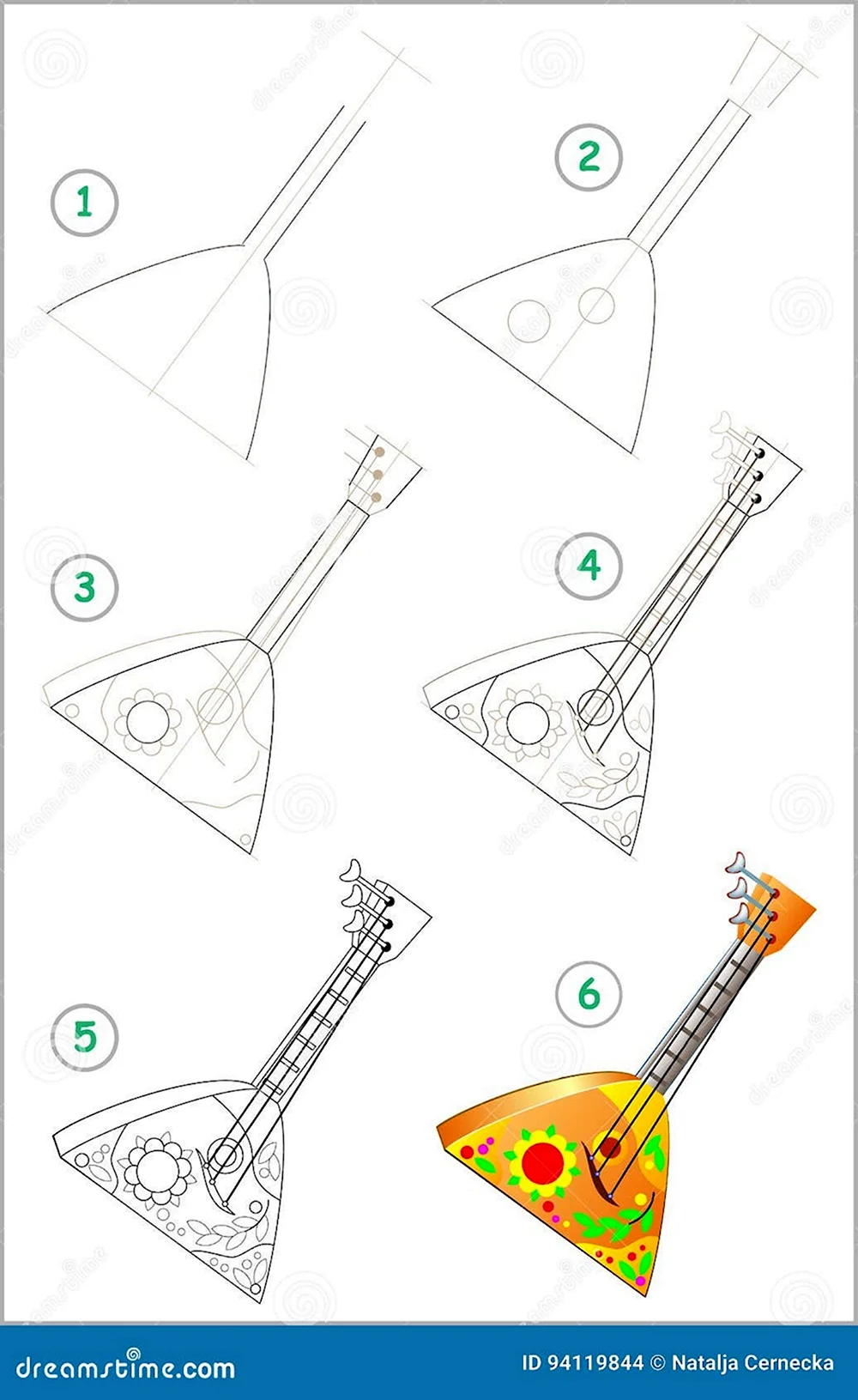 Музыкальные инструменты балалайка для рисования