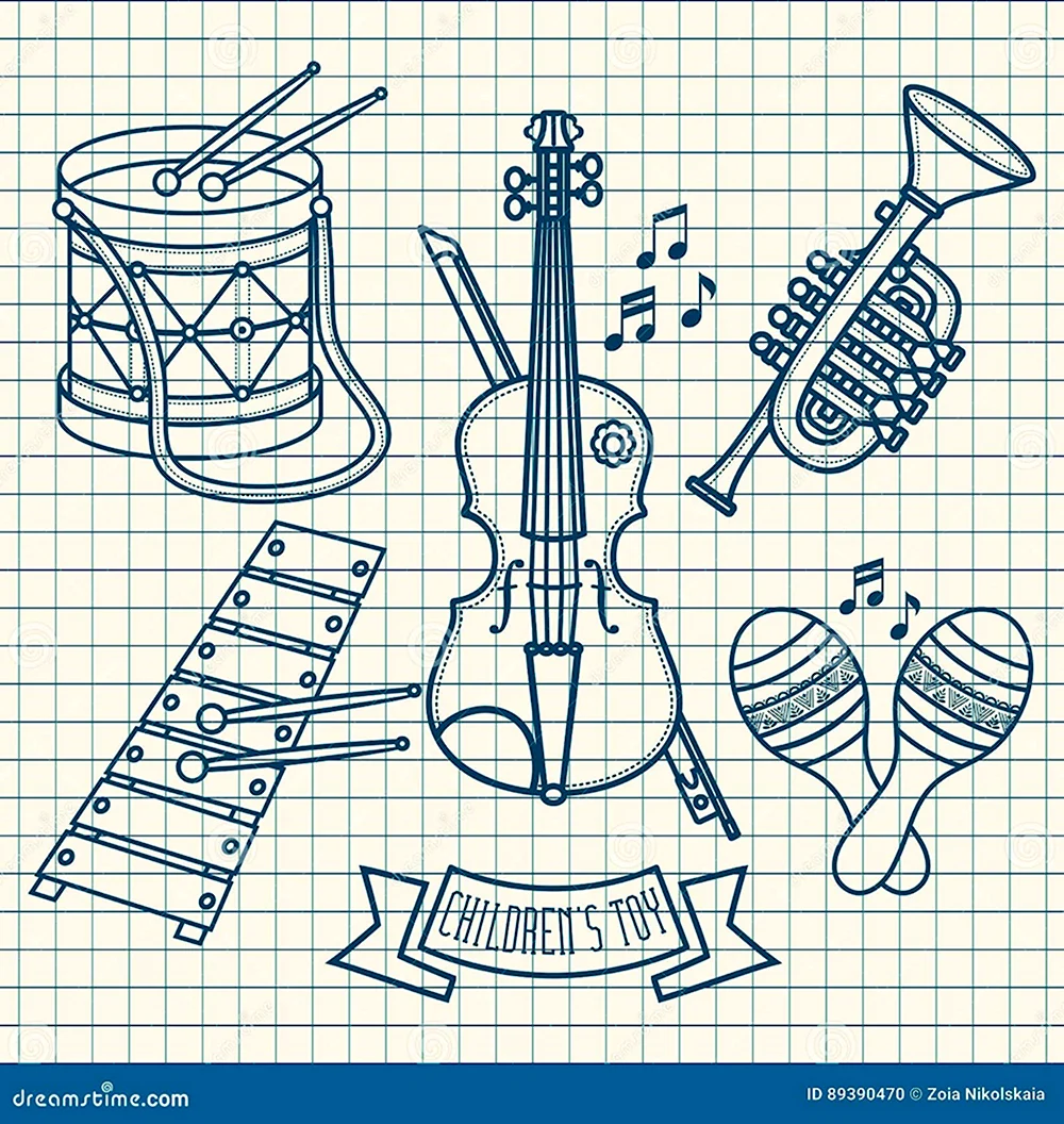 Музыкальные инструменты Учимся рисовать