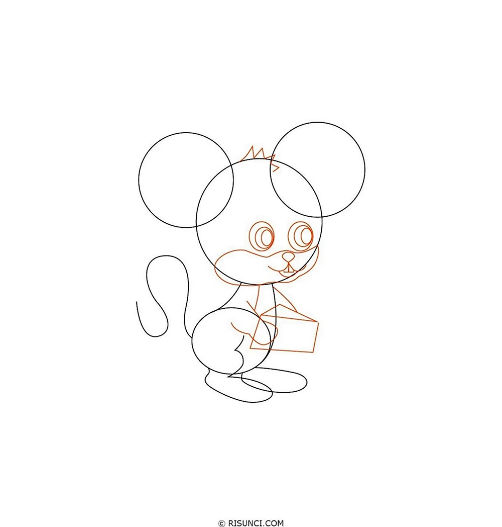 Мышка рисунок для детей карандашом