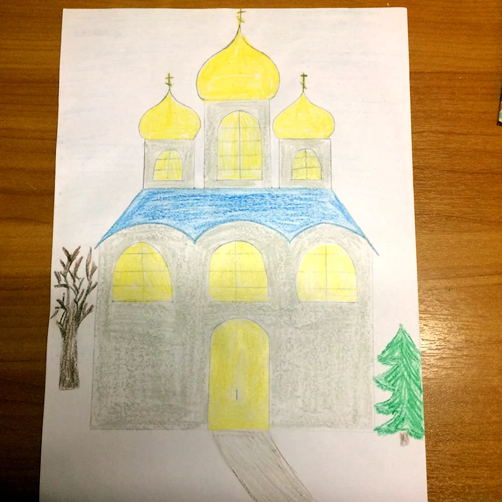 На рисование Церковь детьми