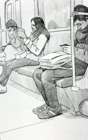 Наброски людей в метро