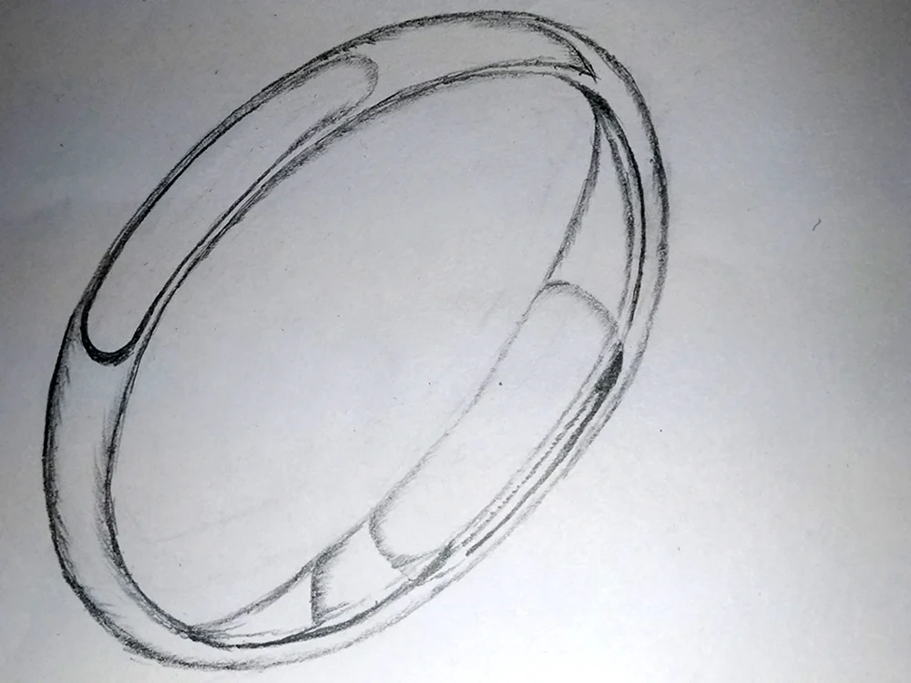 Нарисованное кольцо вид сбоку