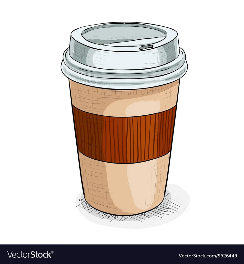 Нарисованный стаканчик кофе