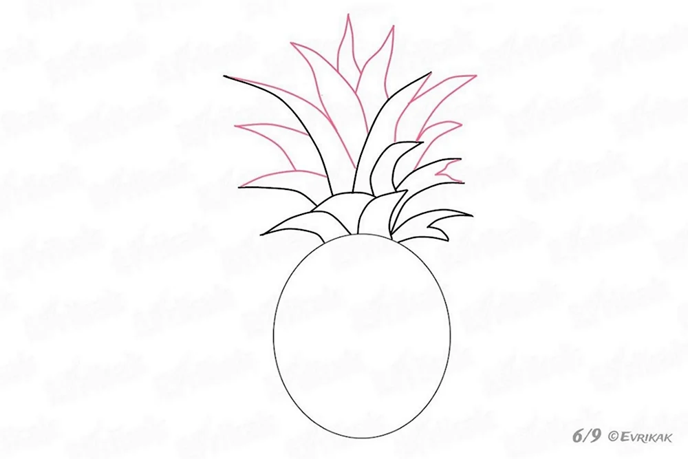 Нарисовать ананас поэтапно