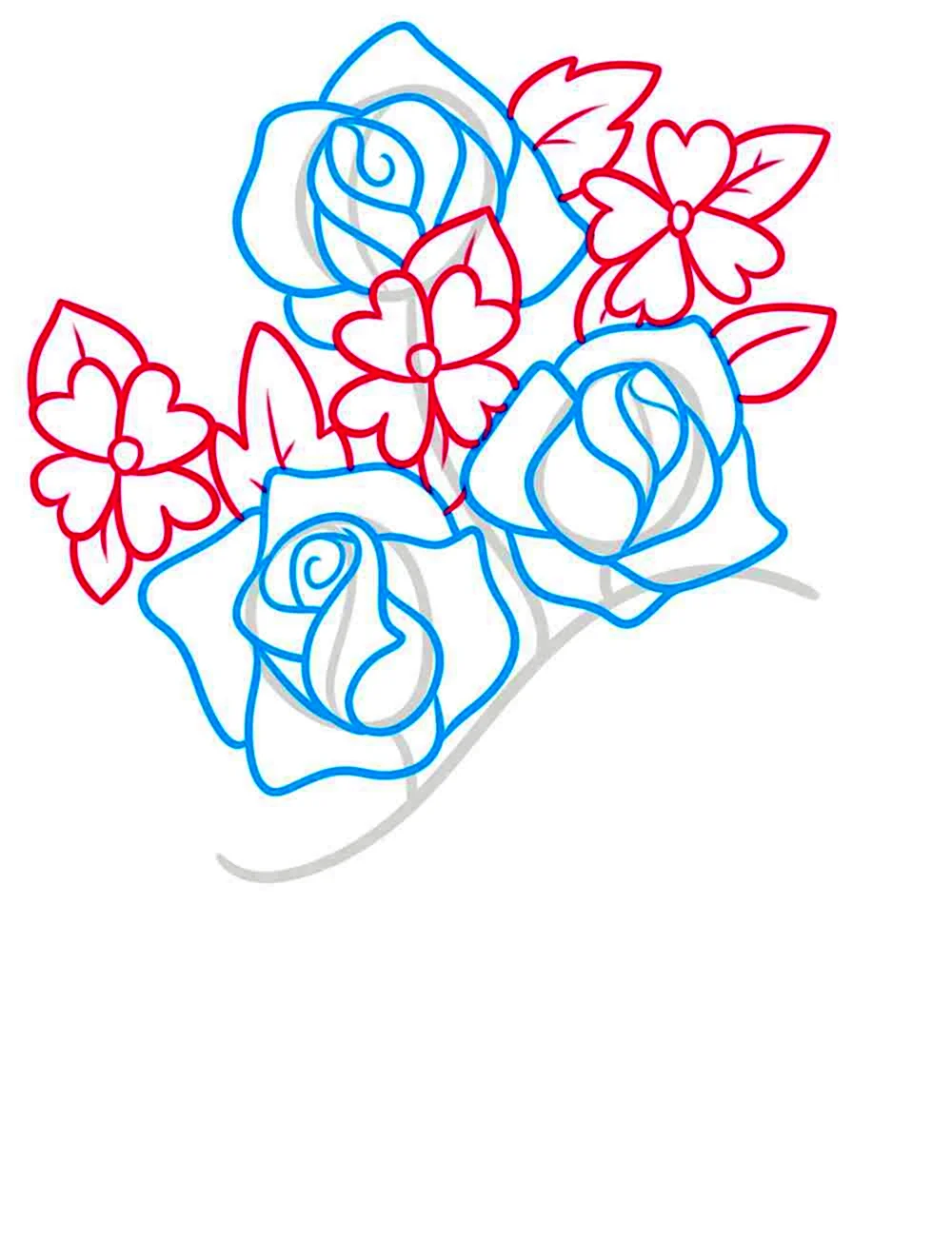 Нарисовать букет роз