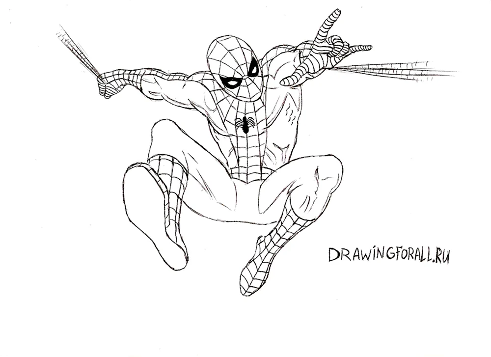 Нарисовать человека паука легко