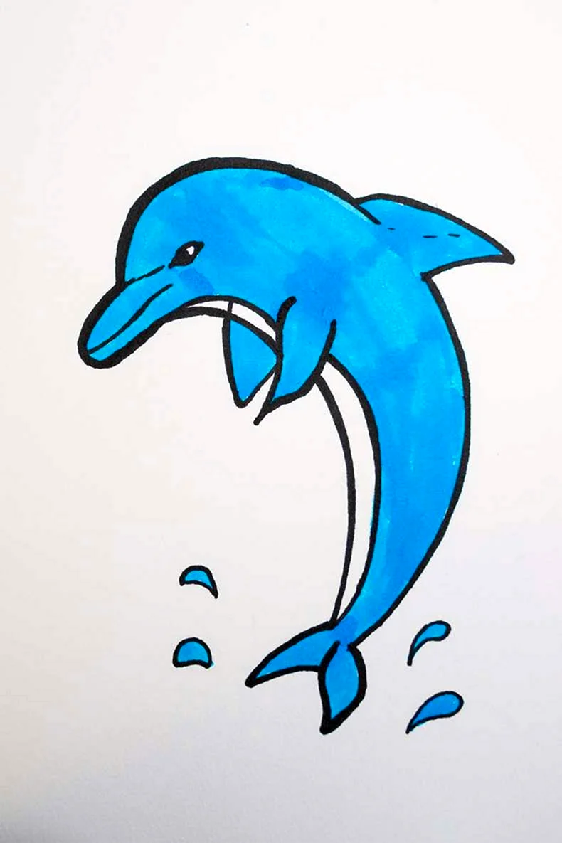 Нарисовать дельфина