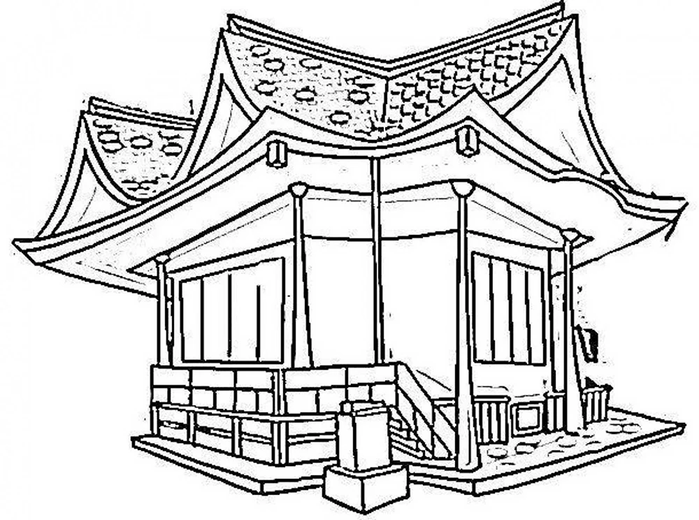 Нарисовать китайский дом