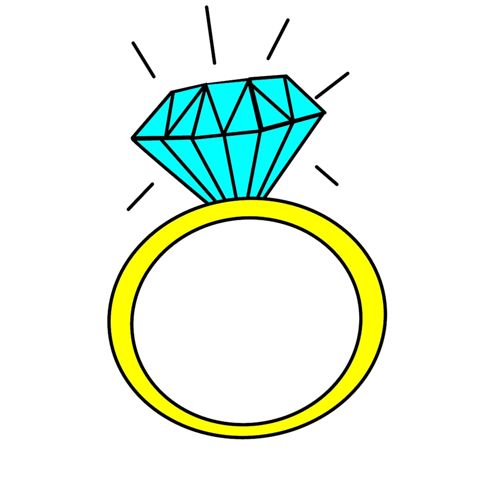 Нарисовать кольцо с бриллиантом