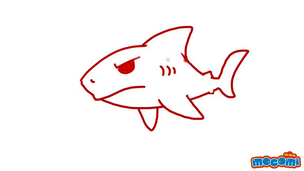 Нарисовать легкую акулу