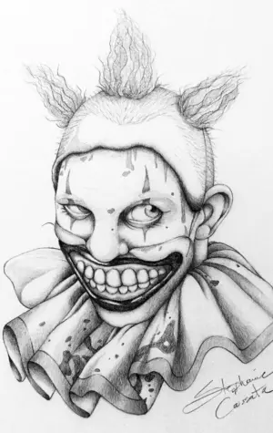 Нарисовать страшного клоуна