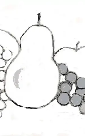 Натюрморт с фруктами пошаговое рисование