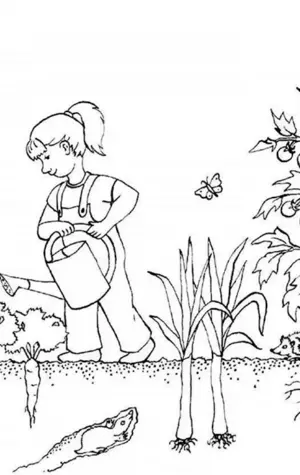 Огород раскраска для детей