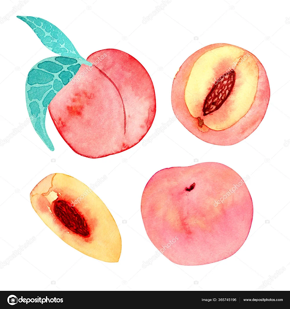 Откусанный персик