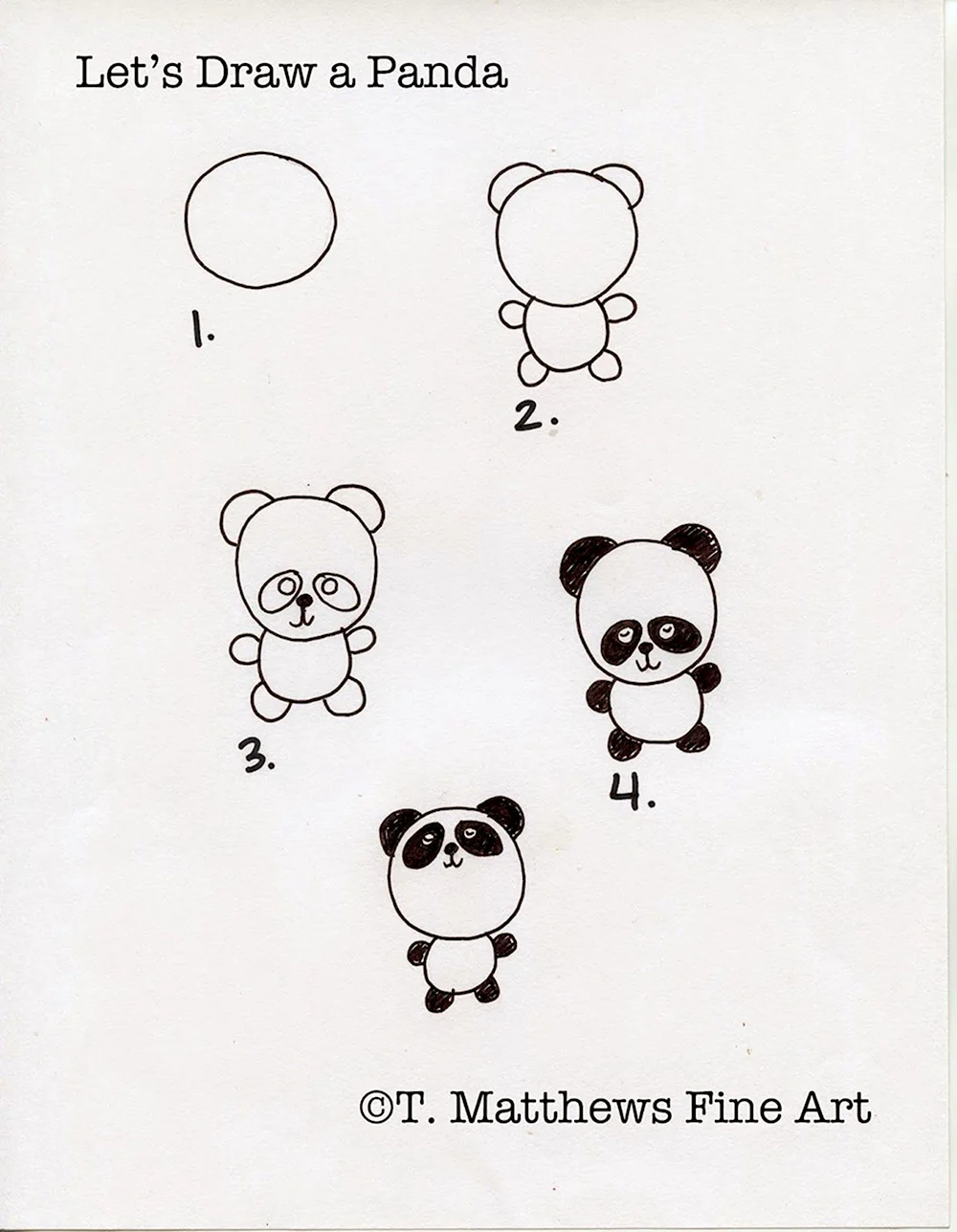 Панда рисунок карандашом поэтапно для начинающих
