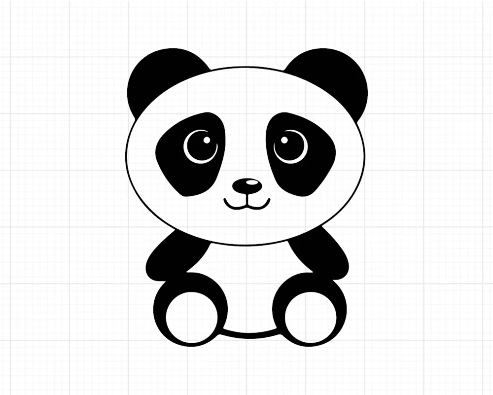Панда в круге рисунок