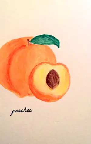 Персик карандашом