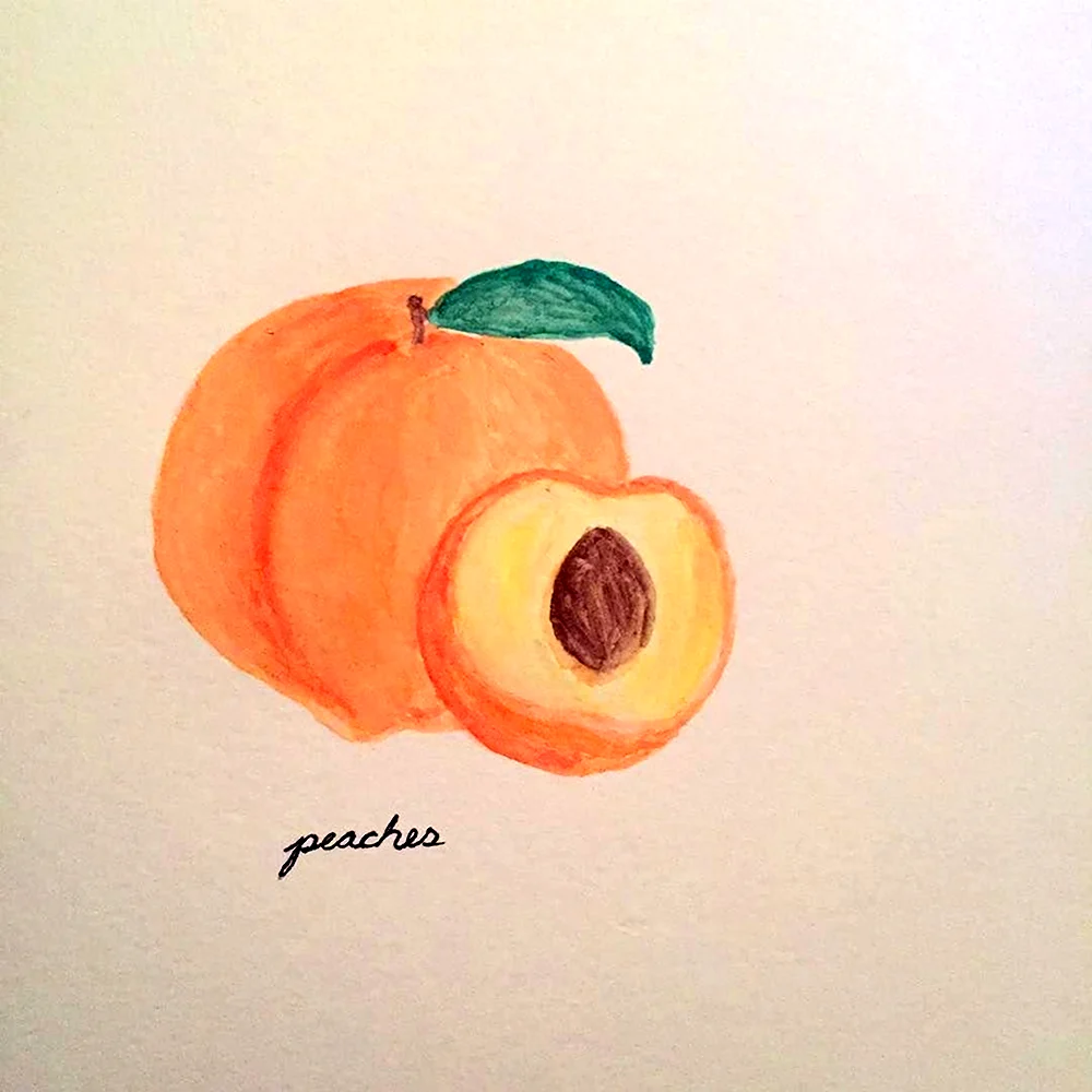 Персик карандашом