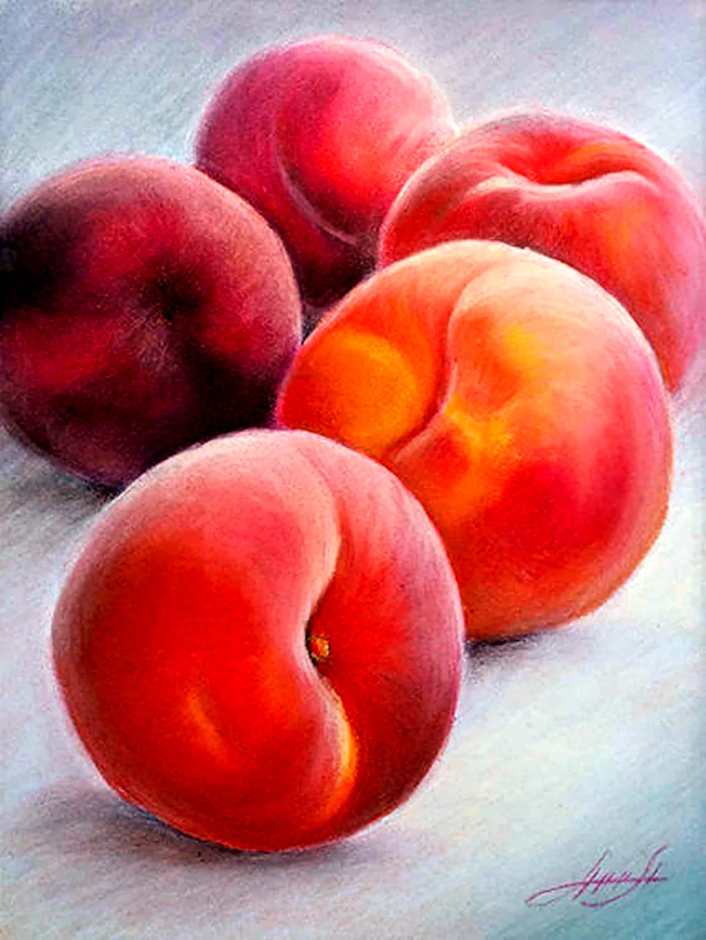 Персики живопись