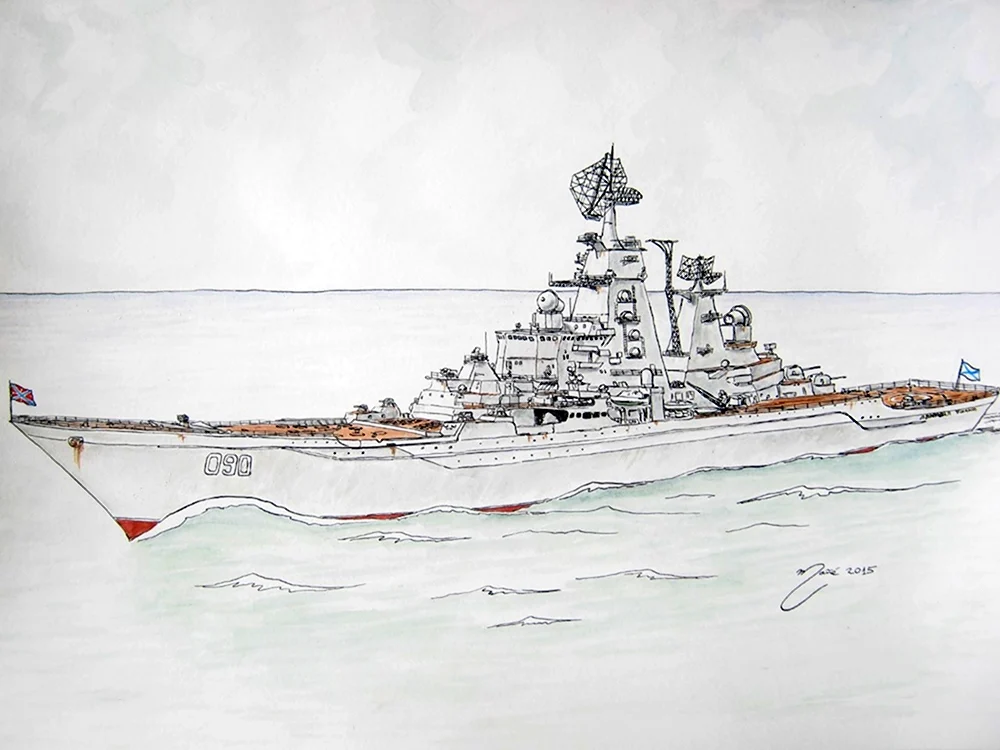 Пётр Великий атомный крейсер рисунок