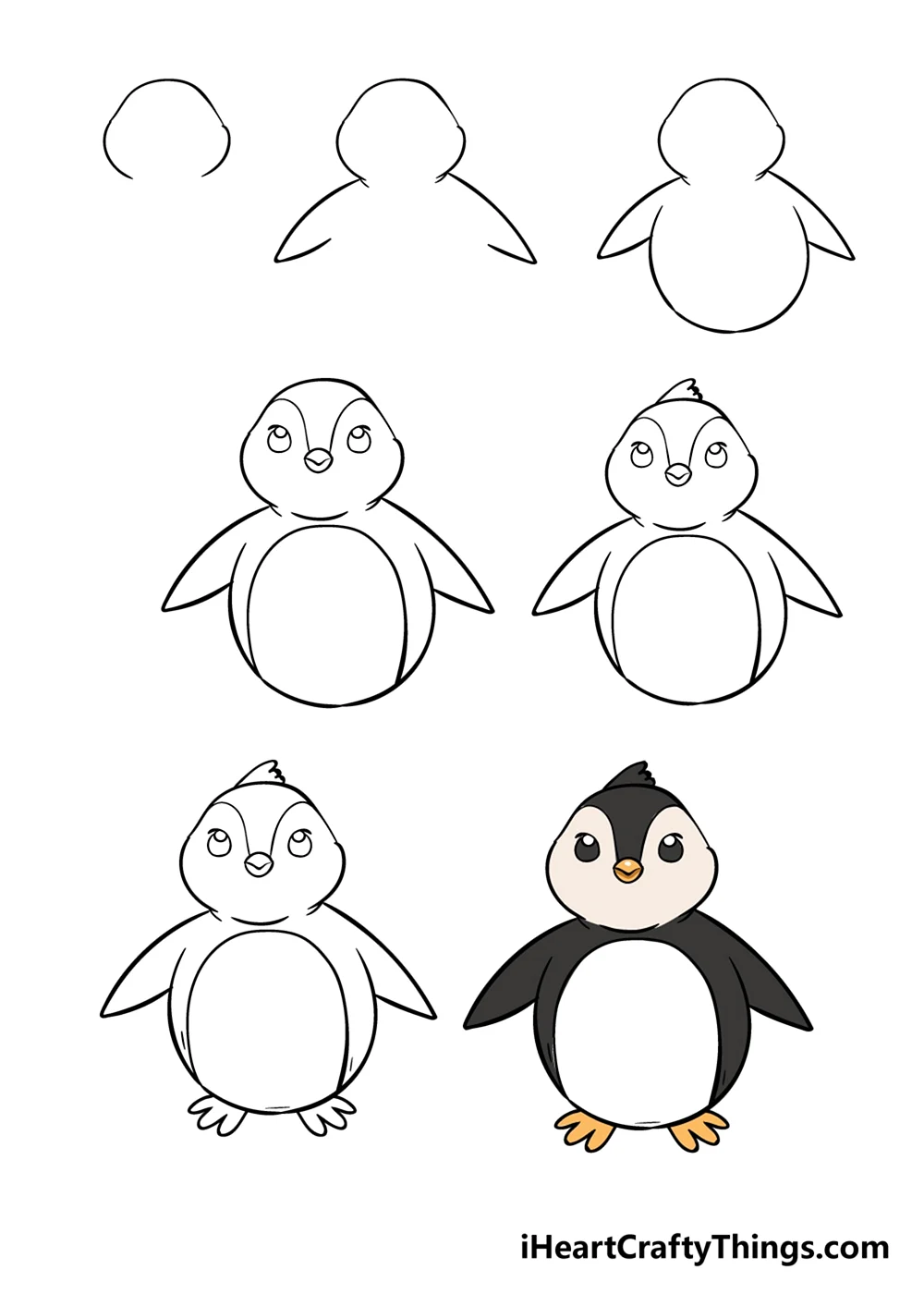 Пингвин рисунок карандашом легко