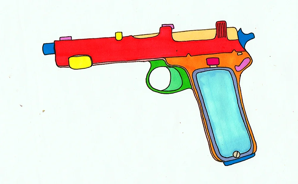 Пистолет рисунок для детей