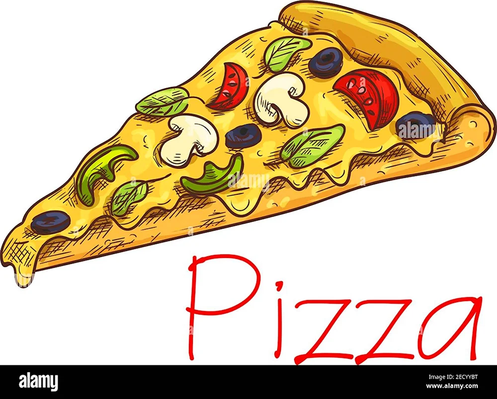 Пицца и кусок пиццы иллюстрация
