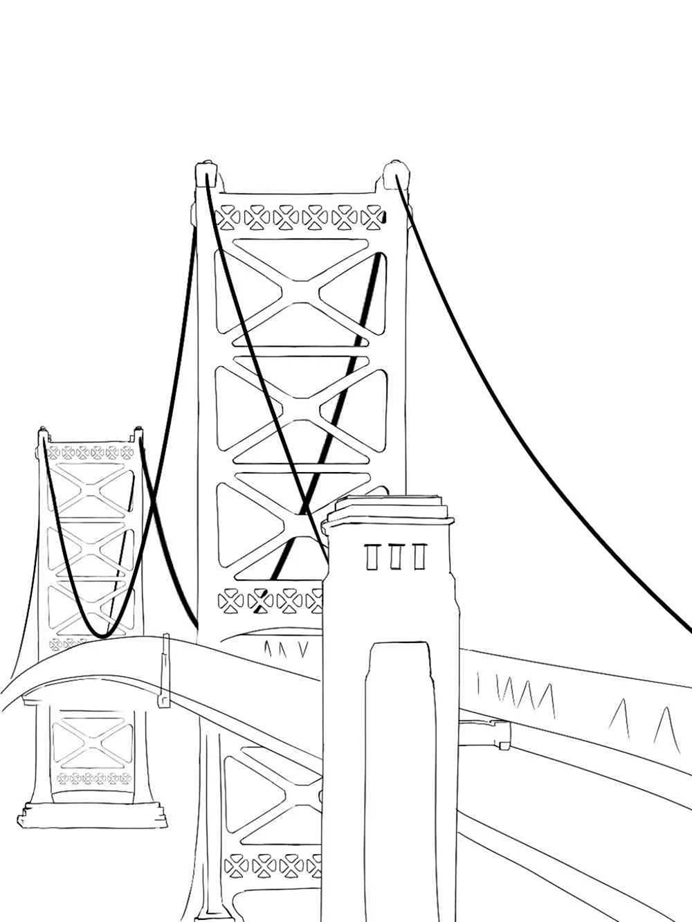 Подвесной мост раскраска