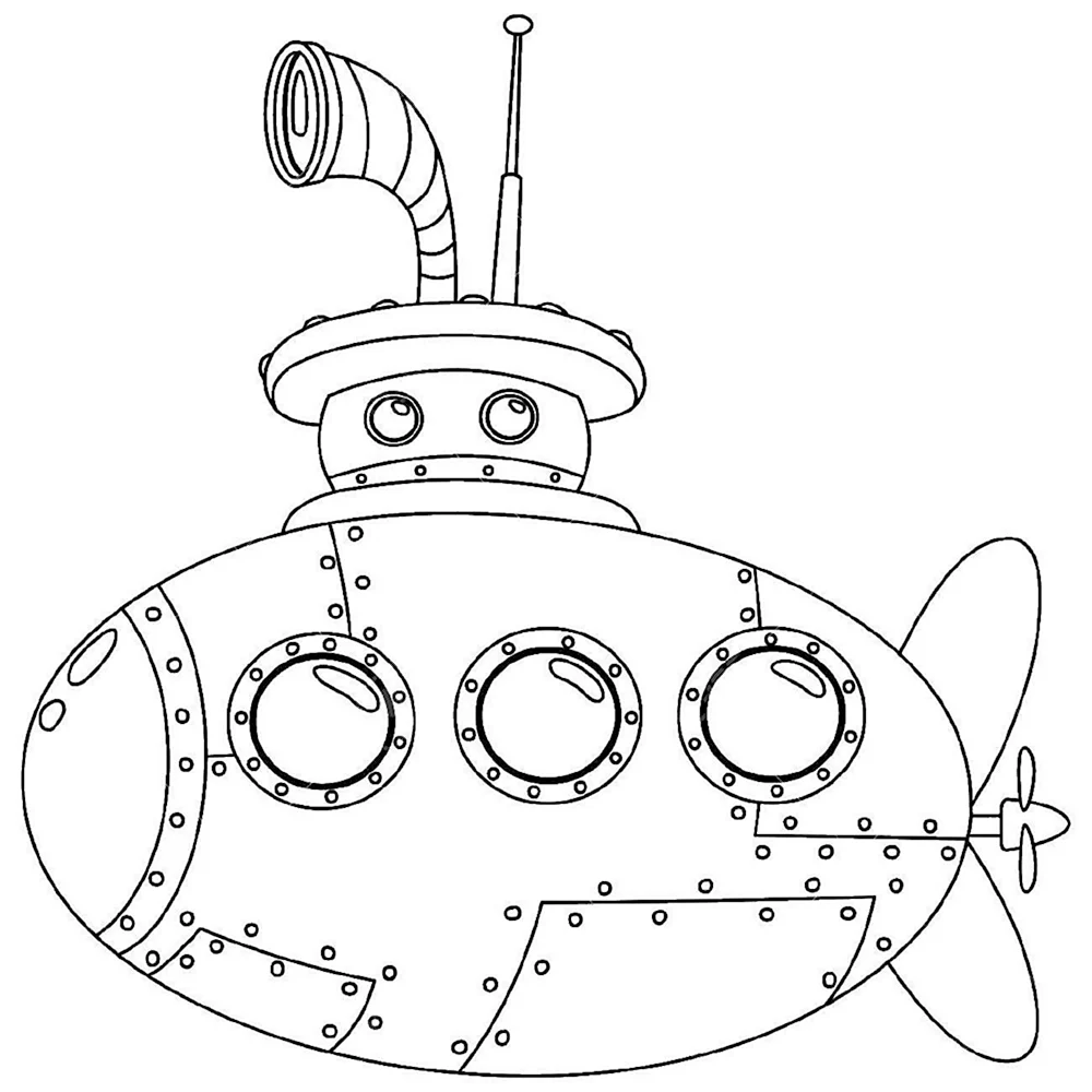 Подводная лодка раскраска для детей