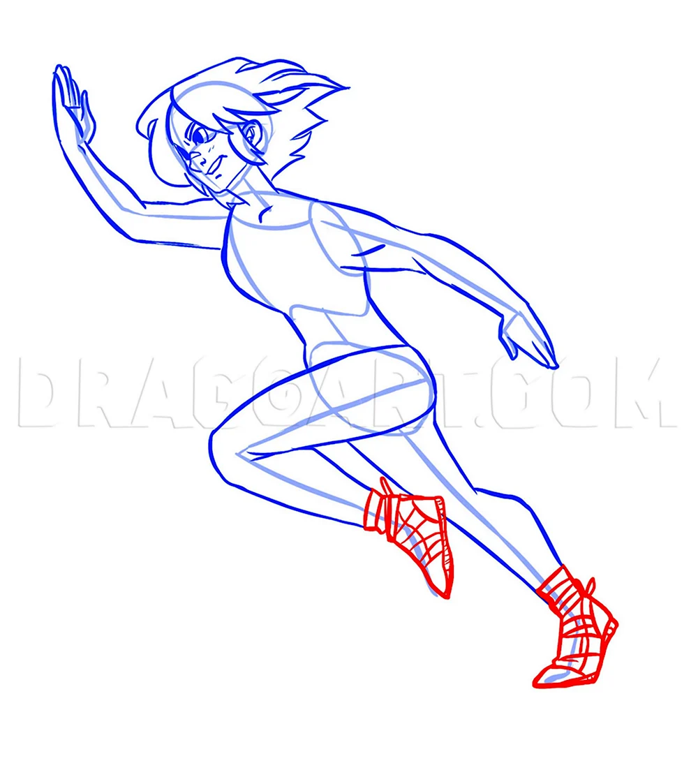 Поэтапное рисование бегущего человека