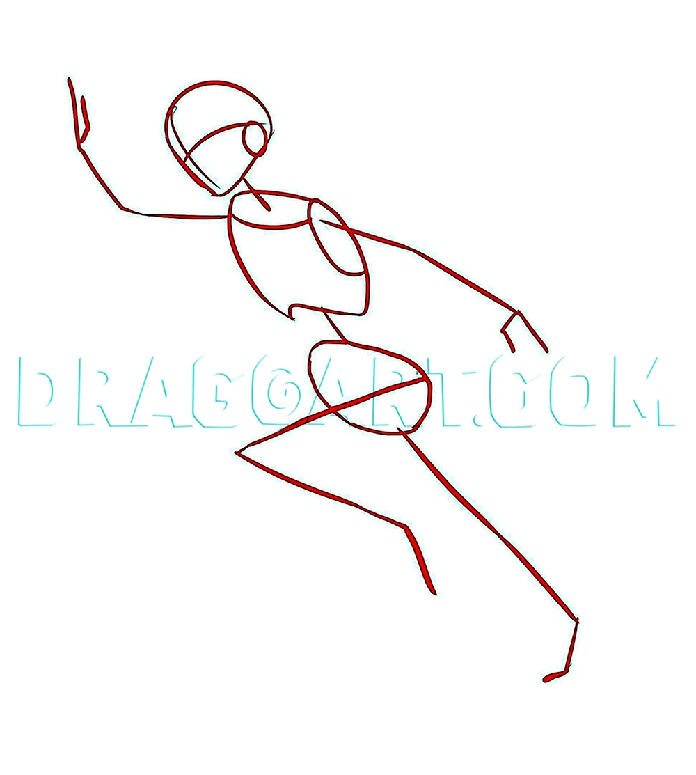 Поэтапное рисование бегущего человека