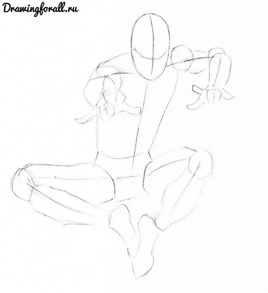 Поэтапное рисование человека паука